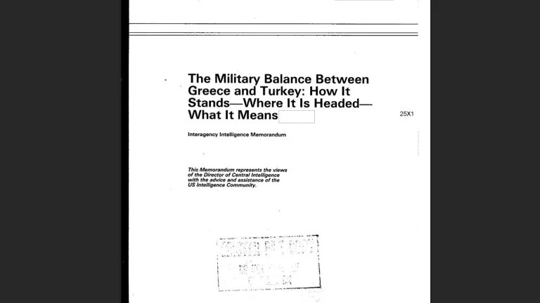 C&rsquo;est ce qui ressort des documents de la CIA, la peur des USA c&rsquo;est la guerre gréco-turque