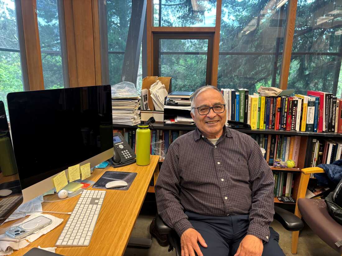 L'écologiste des incendies Ernesto Alvarado dans son bureau de Seattle à l'Université de Washington, l'un des principaux bénéficiaires de subventions de recherche fédérales.