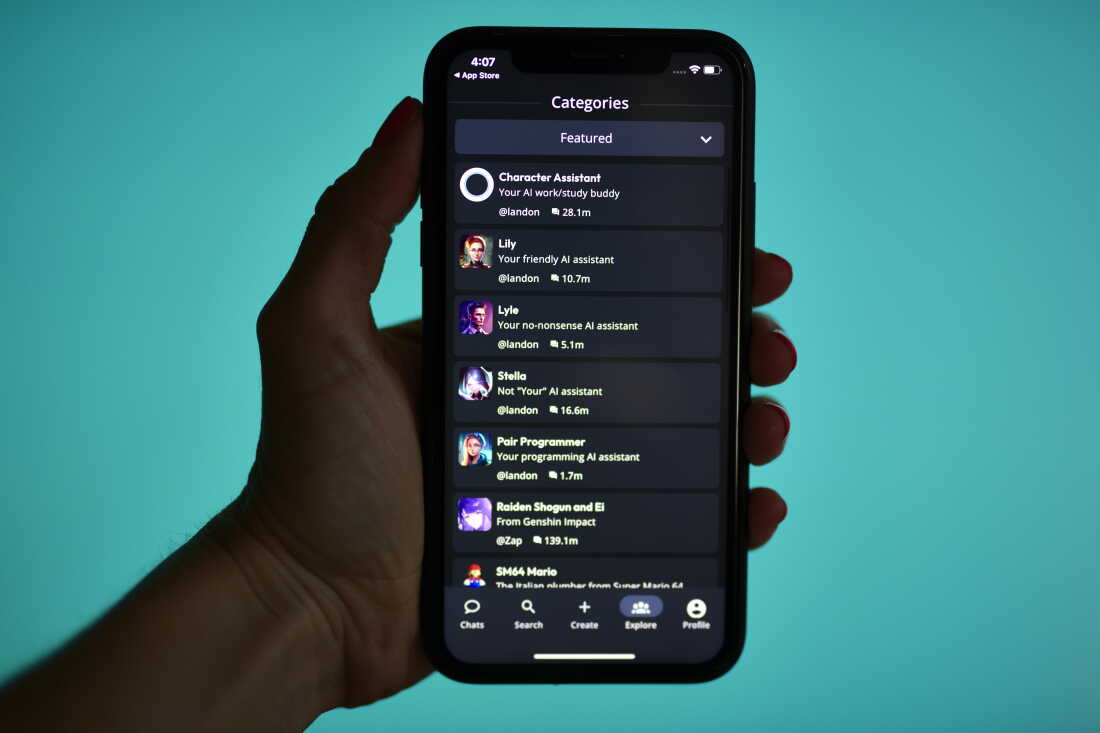 Certains des « Personnages » disponibles pour les utilisateurs